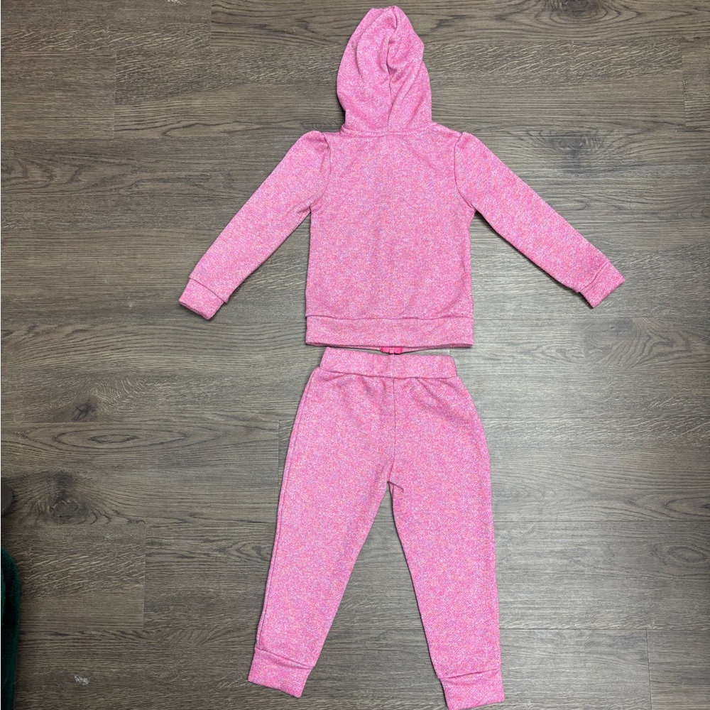 Hello Kitty 3T Pink Sparkle Matching Set Knit Fabric w Full Zip Hoodie, GUC. - Picture 11 of 11